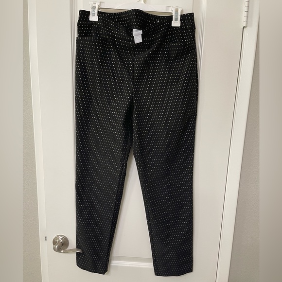 Chico’s black and gold pants - Size 1 Excellent pre-owned condition - Picture 1 of 3